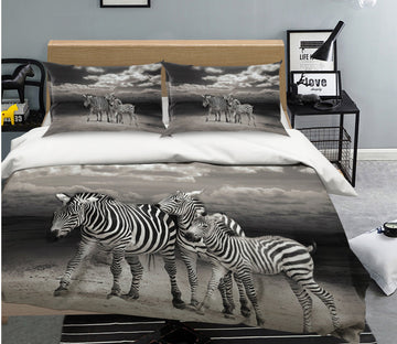 3D Zebra Family 2015 Bed Pillowcases Quilt Quiet Covers AJ Creativity Home 