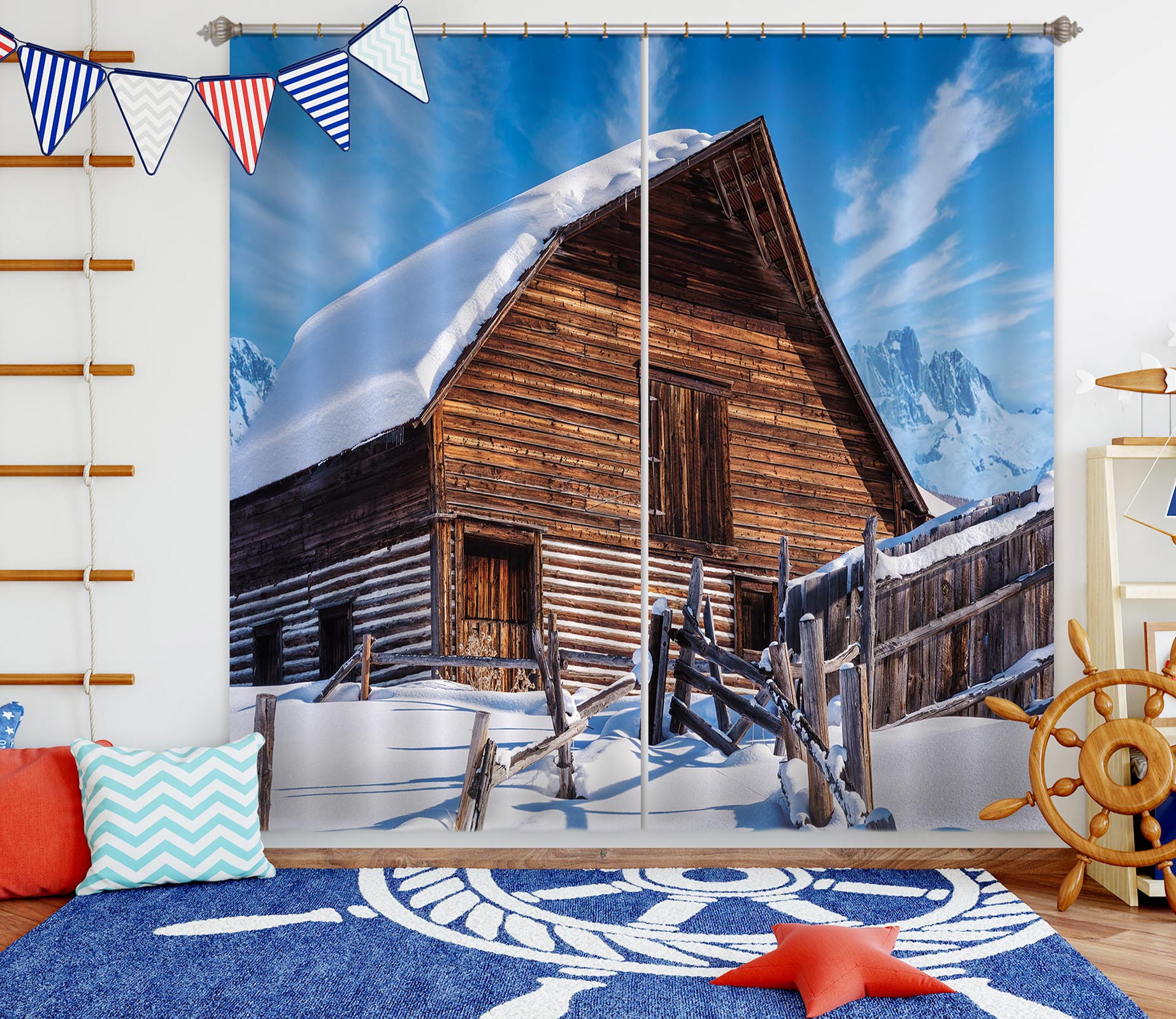 3D Snow White House 5366 Beth Sheridan Curtain Curtains Drapes