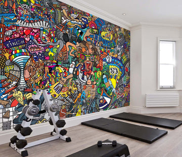 3D Color Graffiti 074 Wall Murals Wallpaper AJ Wallpaper 2 