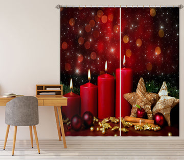 3D Red Candle 53059 Christmas Curtains Drapes Xmas