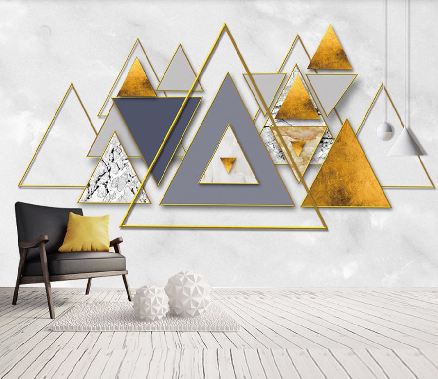 3D Triangle Brick WC1977 Wall Murals