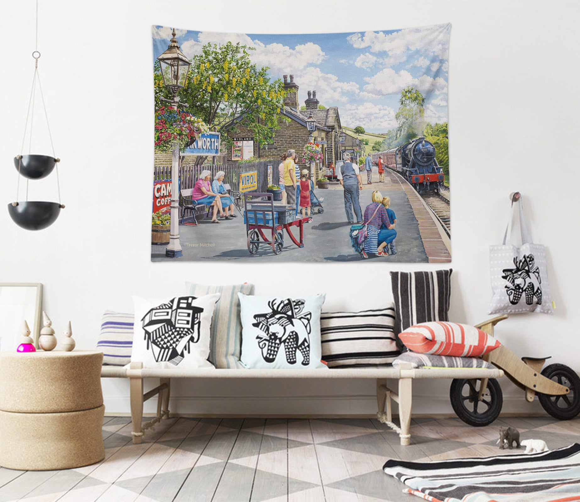 3D Railway Station Passenger 11271 Trevor Mitchell Tapestry Hanging Cloth Hang