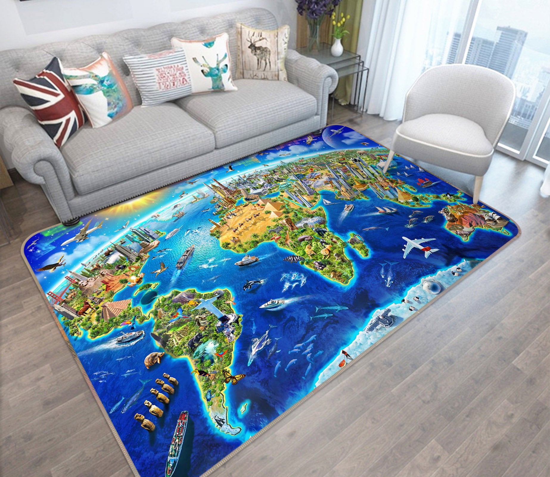 3D Earth Oasis 1071 Adrian Chesterman Rug Non Slip Rug Mat