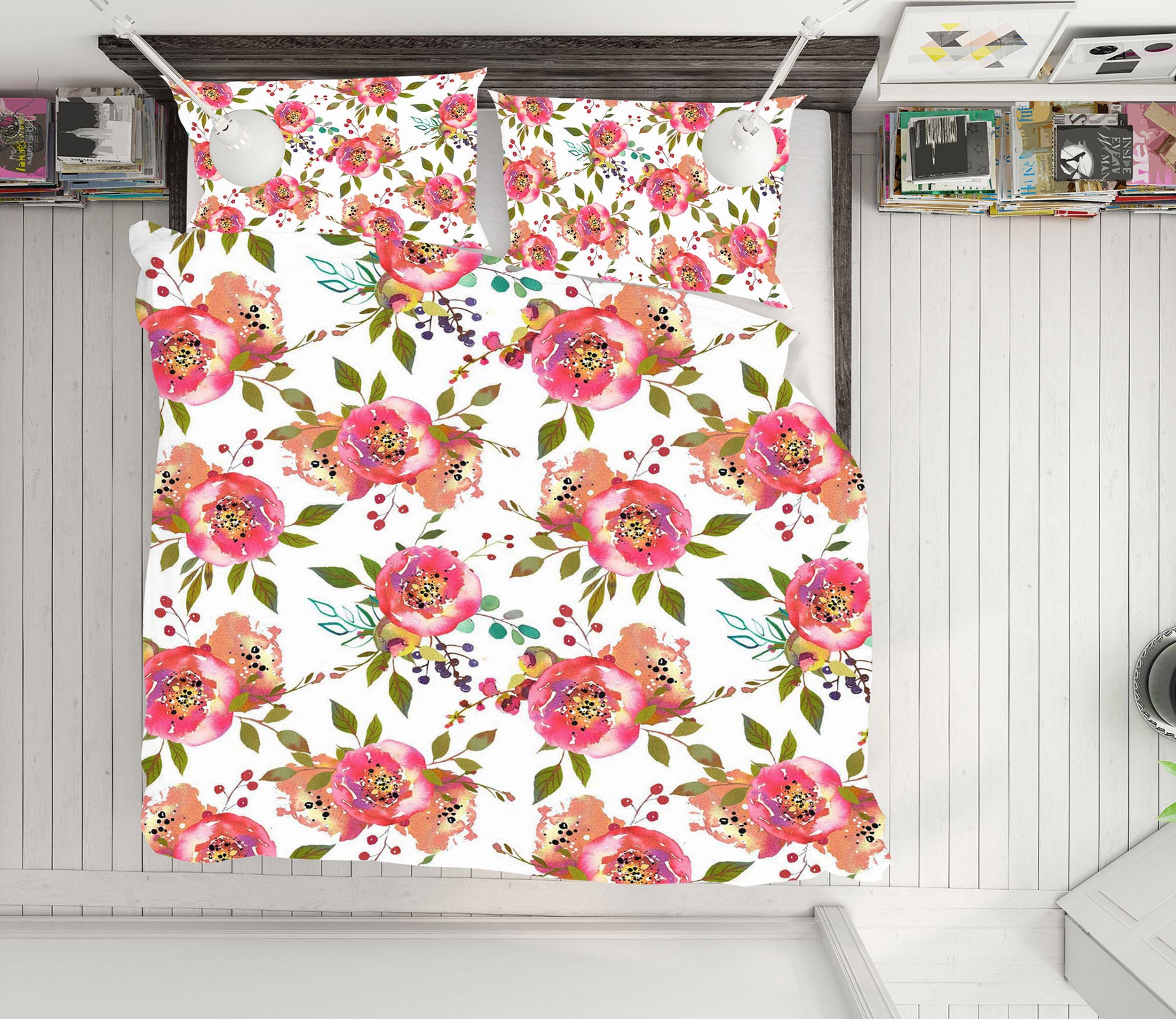 3D Red Rose Blooming 071 Uta Naumann Bedding Bed Pillowcases Quilt