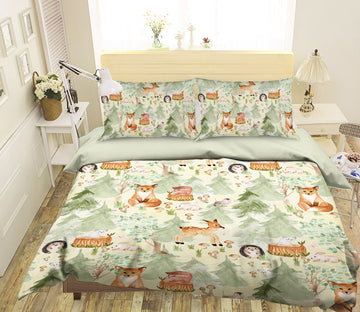 3D Deer Hedgehog 237 Uta Naumann Bedding Bed Pillowcases Quilt