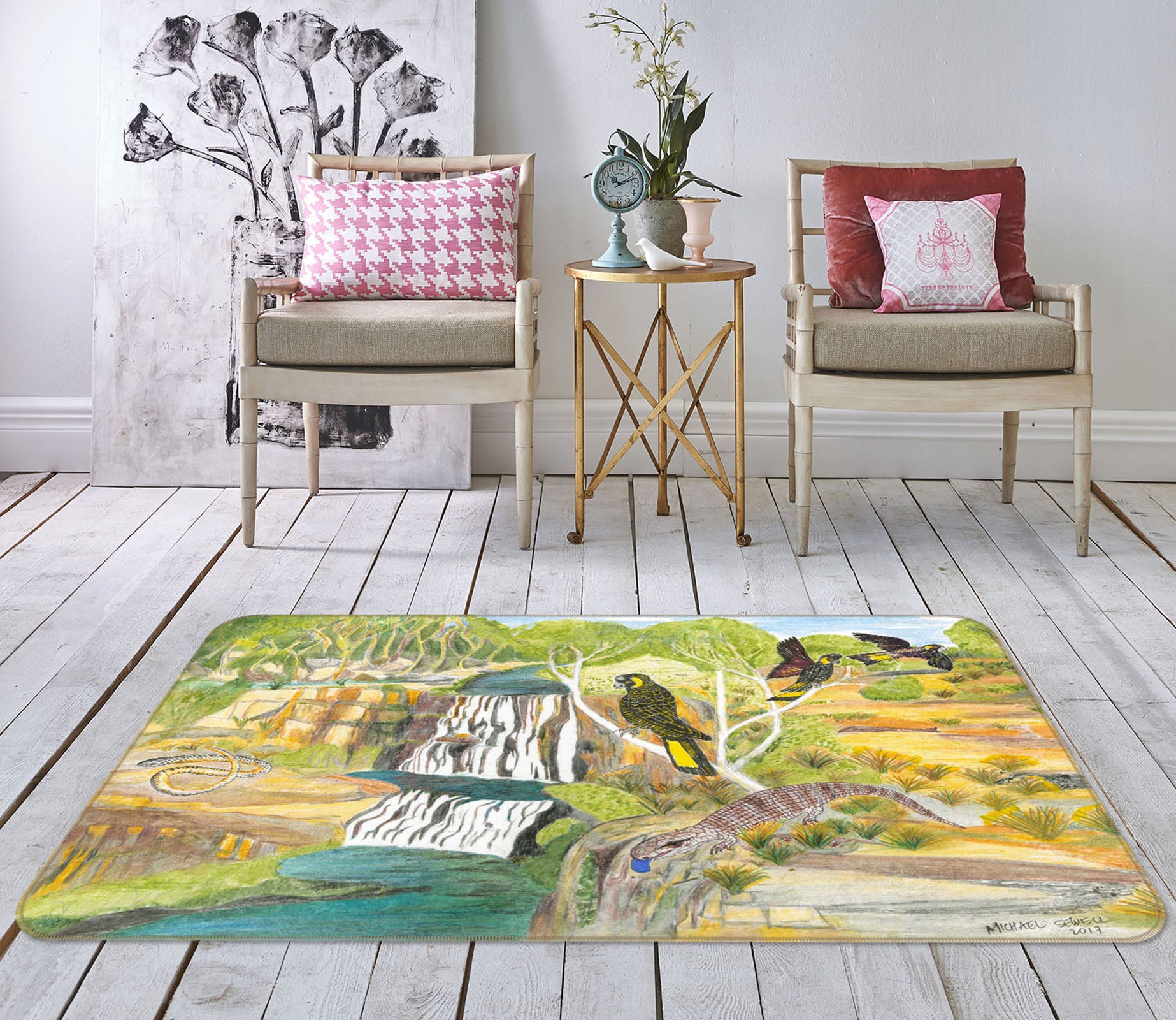 3D Bird House 1054 Michael Sewell Rug Non Slip Rug Mat