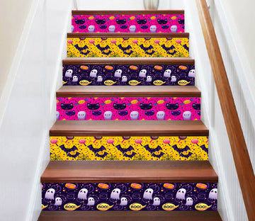 3D Magical Halloween Ghosts 654 Stair Risers