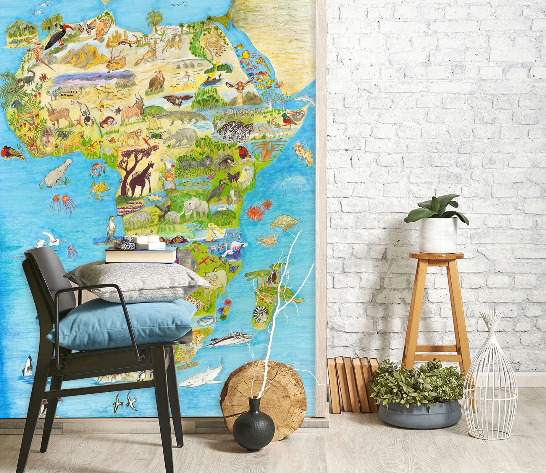 3D Africa Map 1399 Michael Sewell Wall Mural Wall Murals