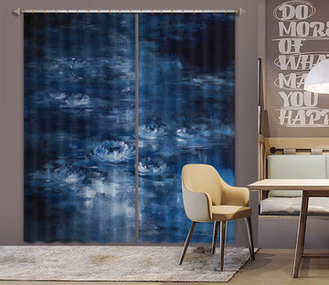 3D Blue Lotus Pattern 1003 Debi Coules Curtain Curtains Drapes