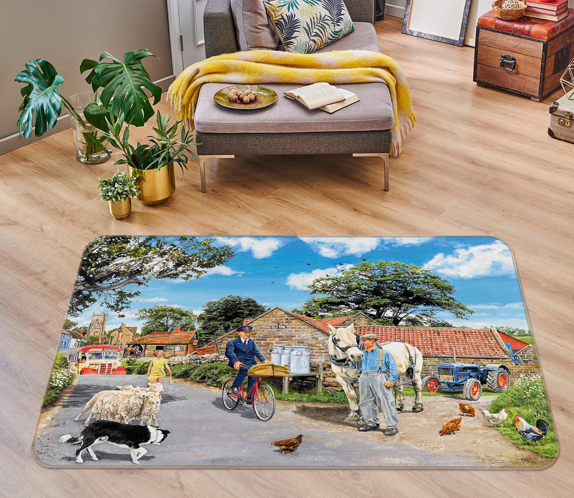 3D Post For The Farm 1097 Trevor Mitchell Rug Non Slip Rug Mat