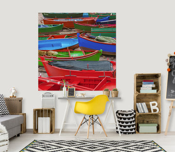 3D Red Boat 203 Marco Carmassi Wall Sticker