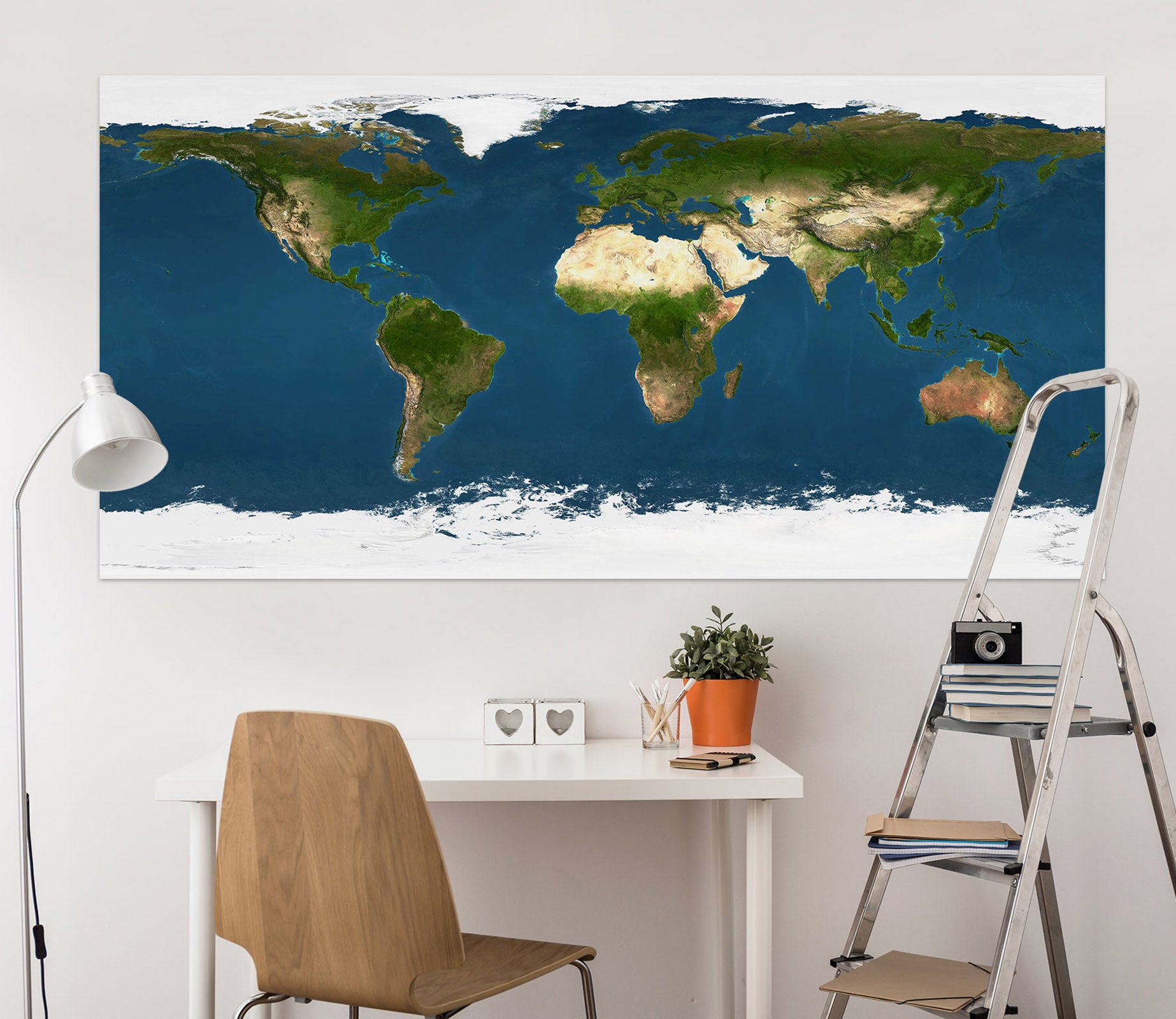 3D Oasis Sea 289 World Map Wall Sticker