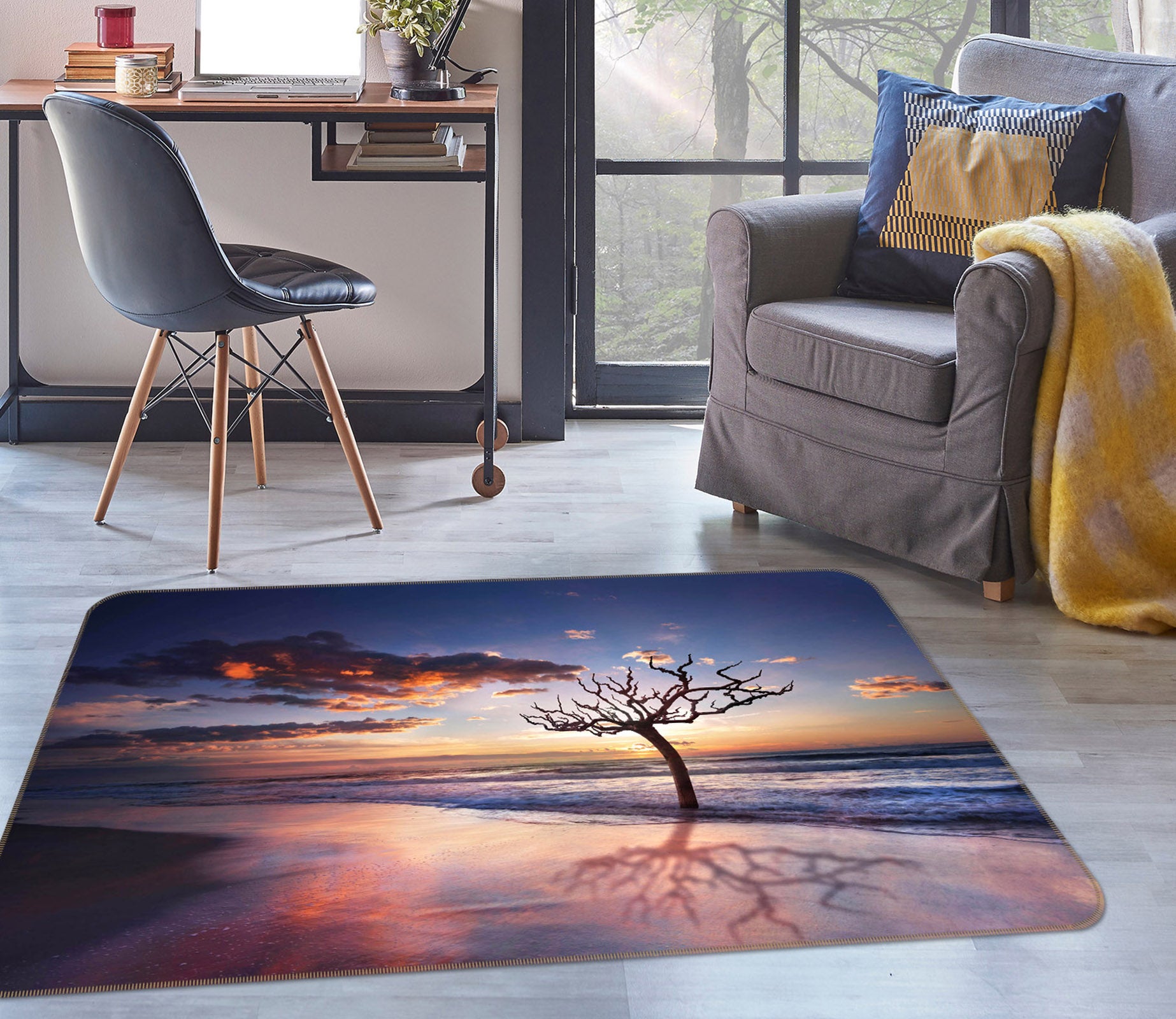 3D Sea Tree 1167 Marco Carmassi Rug Non Slip Rug Mat