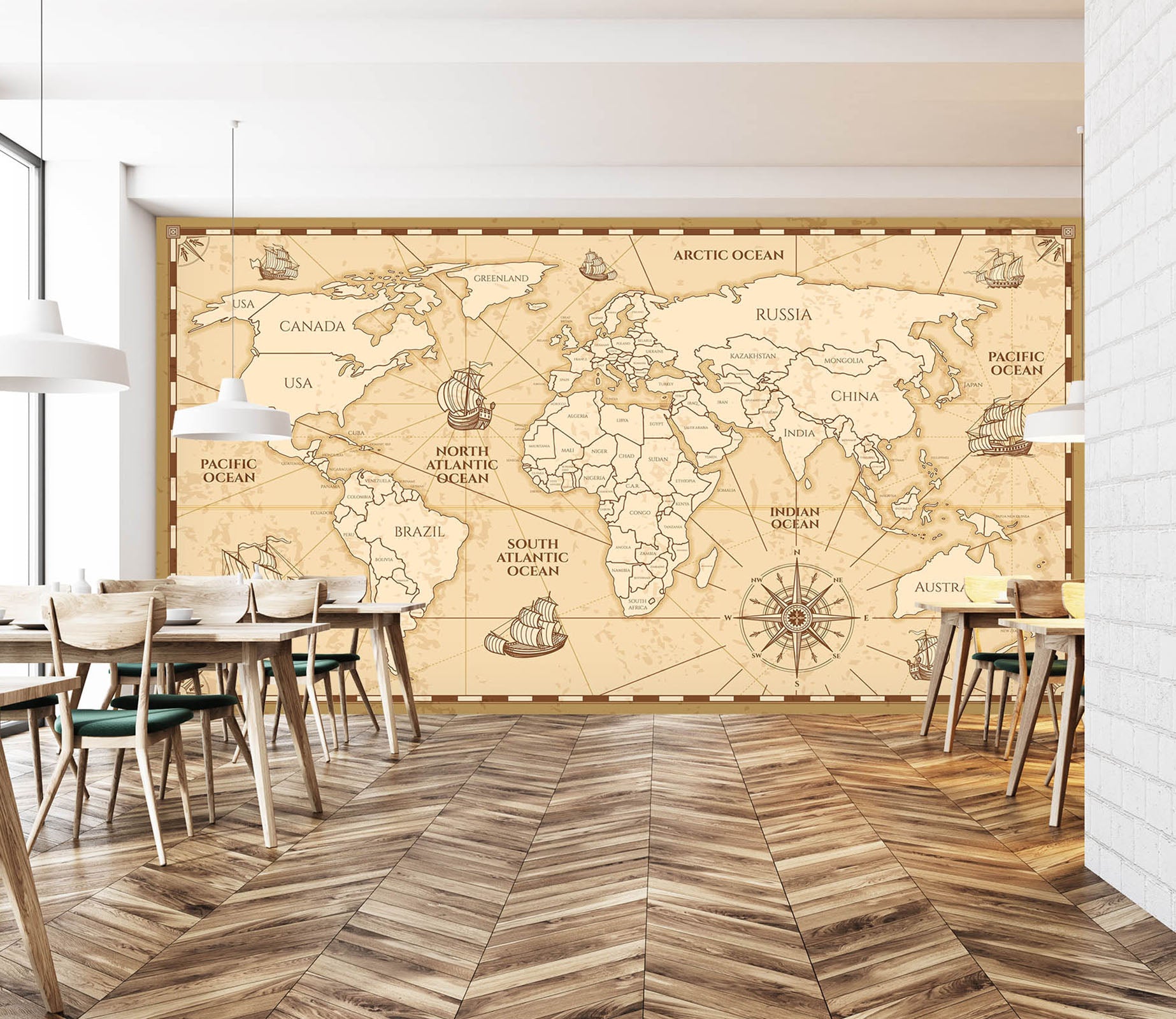 3D Line Painting 2158 World Map Wall Murals