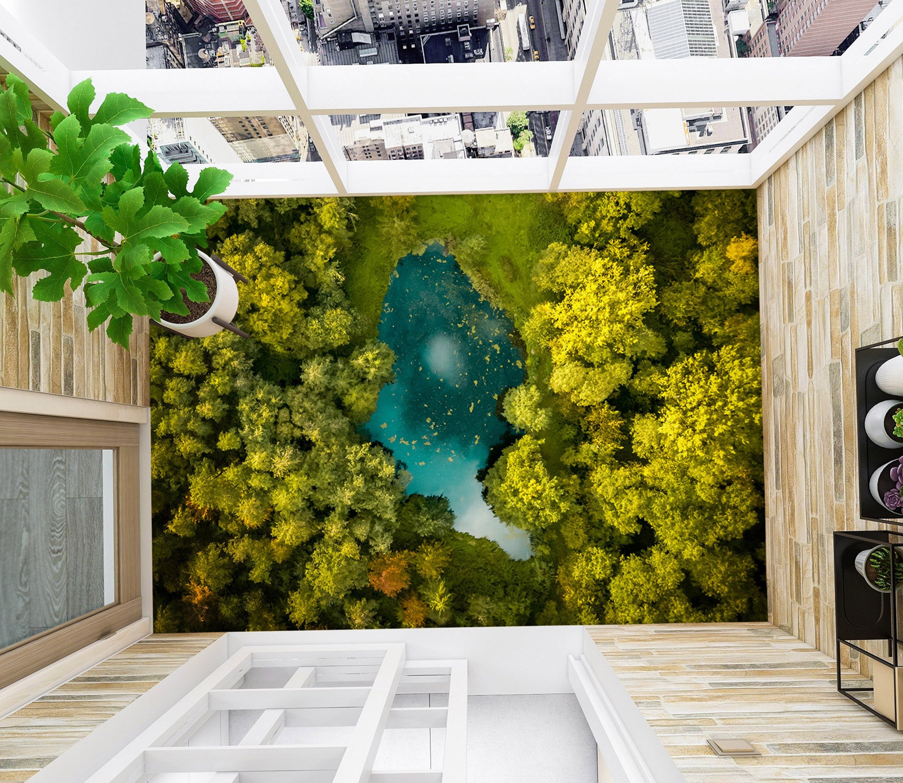 3D Small Lake In The Forest 585 Floor Mural  Wallpaper Murals Rug & Mat Print Epoxy waterproof bath floor