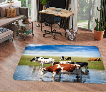 3D Cattle River 056 Animal Non Slip Rug Mat