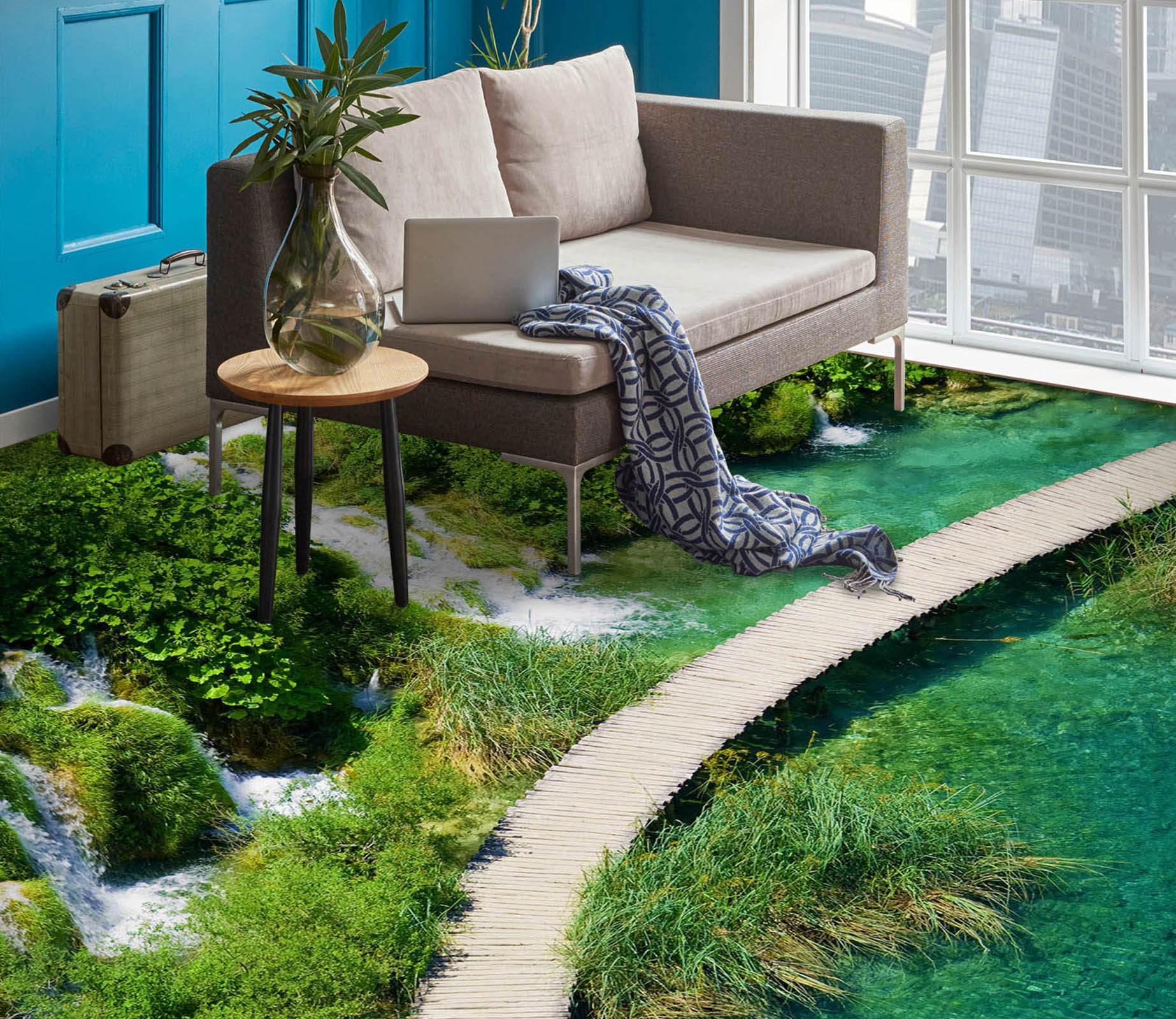 3D Long Wood Road 593 Floor Mural  Wallpaper Murals Rug & Mat Print Epoxy waterproof bath floor