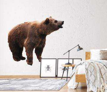 3D Brown Bear Screaming 112 Animals Wall Stickers Wallpaper AJ Wallpaper 