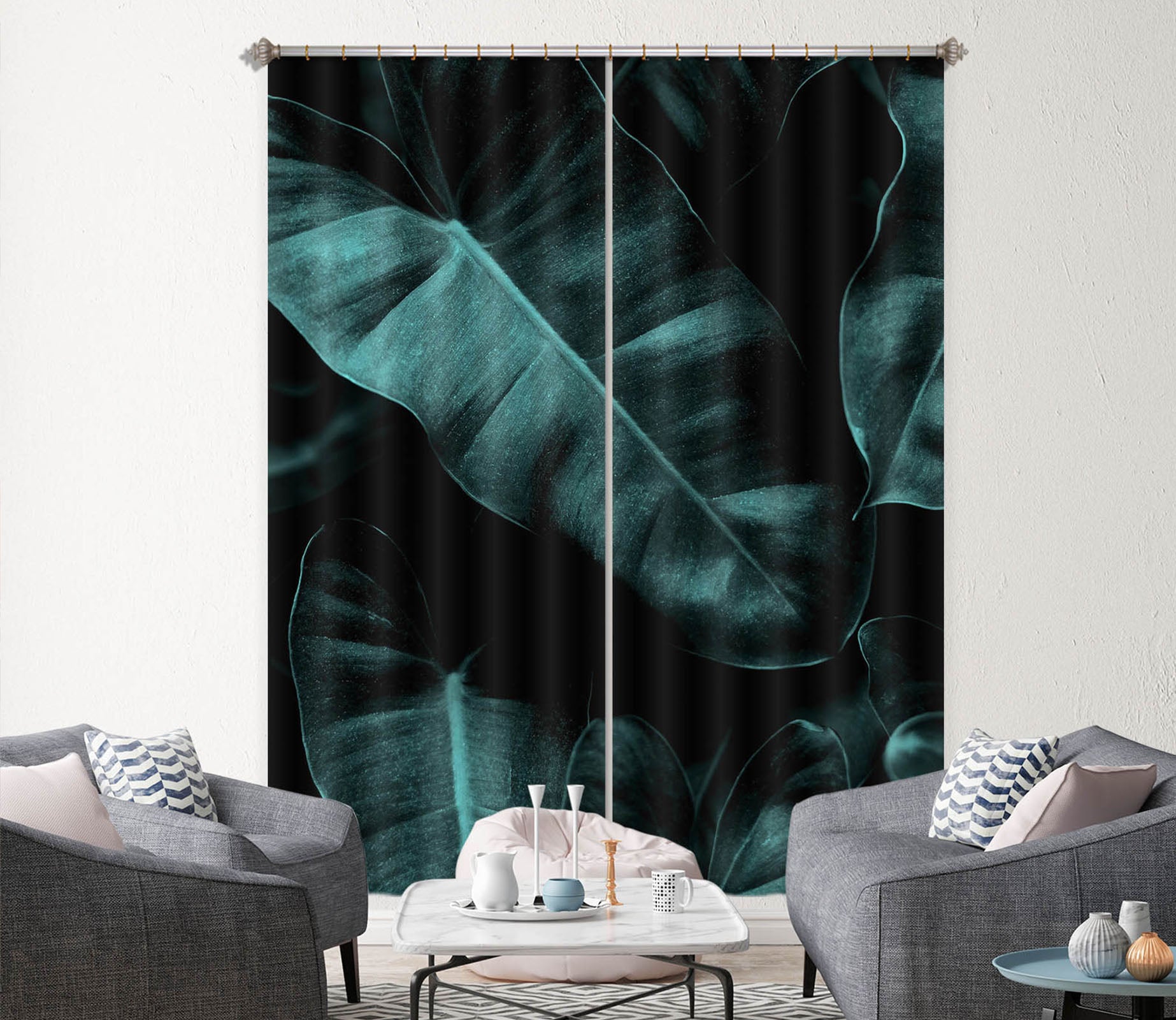3D Banana Leaf 1119 Boris Draschoff Curtain Curtains Drapes
