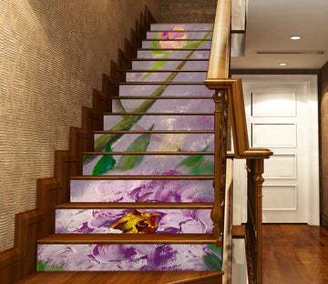 3D Purple Flower Leaves 2147 Skromova Marina Stair Risers