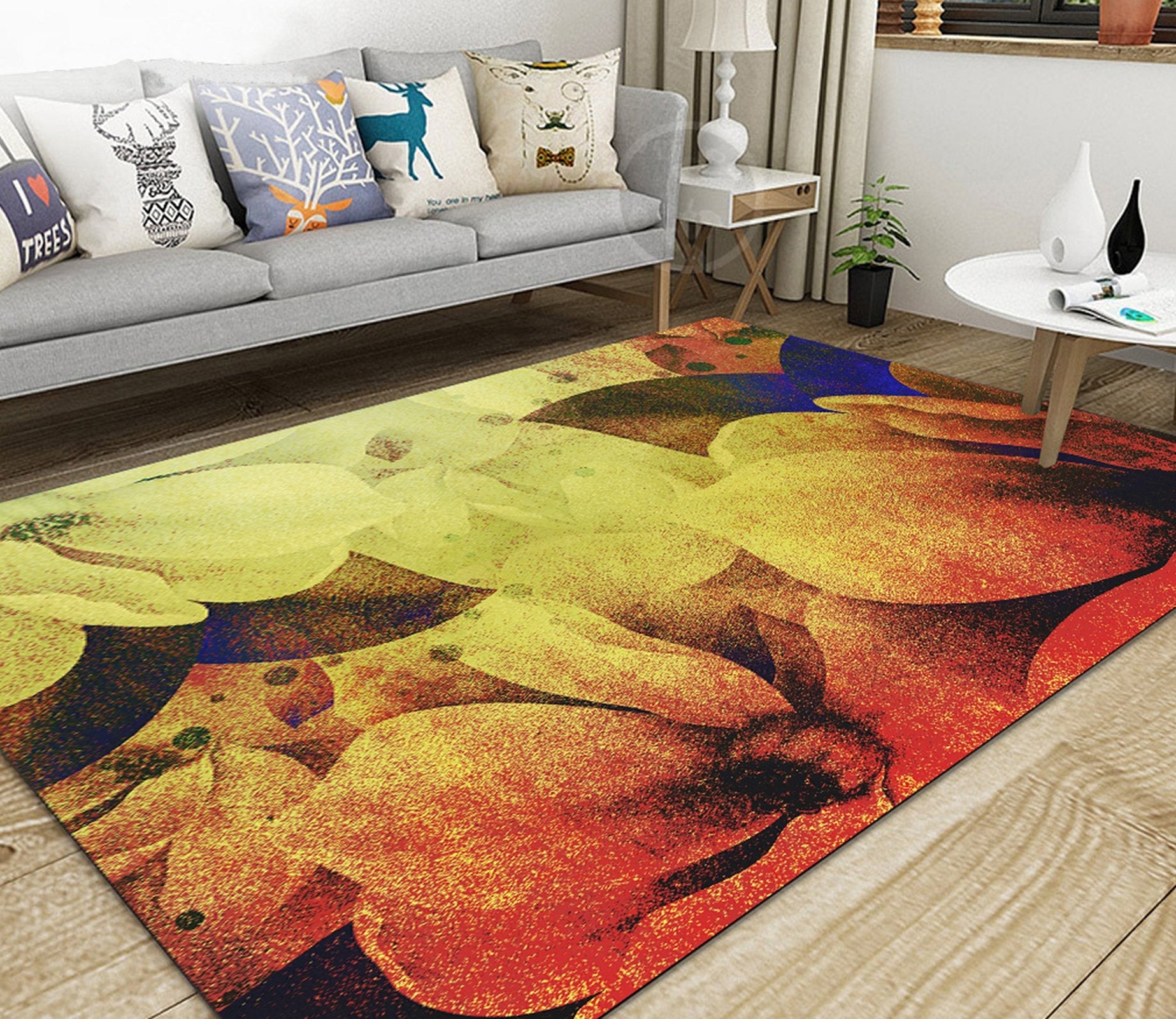 3D Golden Flowers WG423 Non Slip Rug Mat Mat AJ Creativity Home 