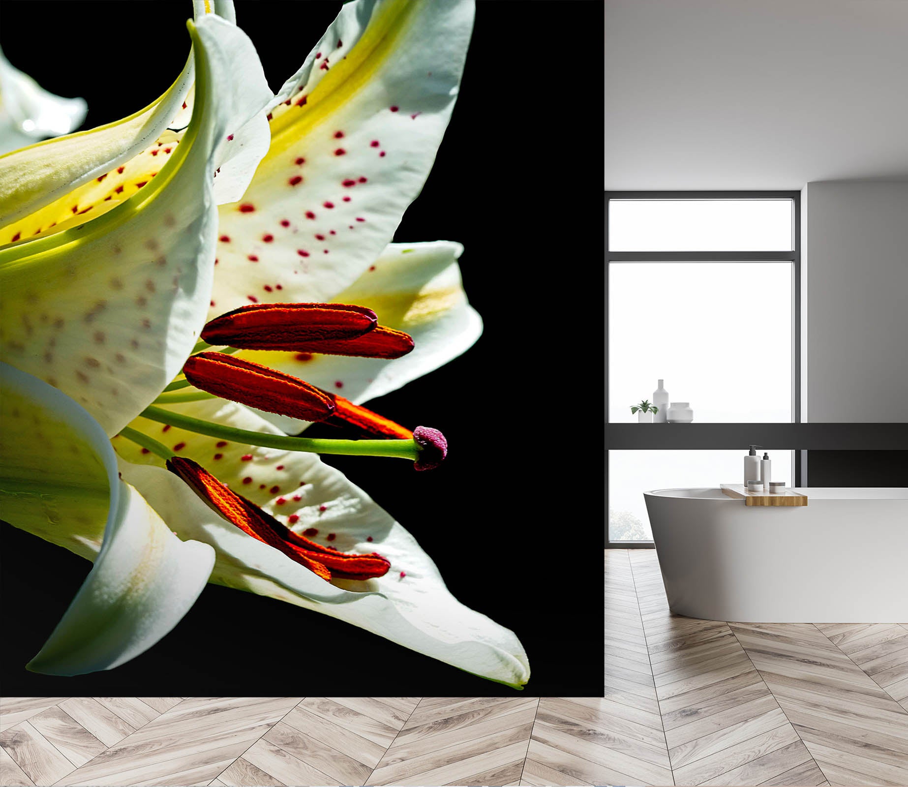3D Fragrance Lily 1405 Kathy Barefield Wall Mural Wall Murals