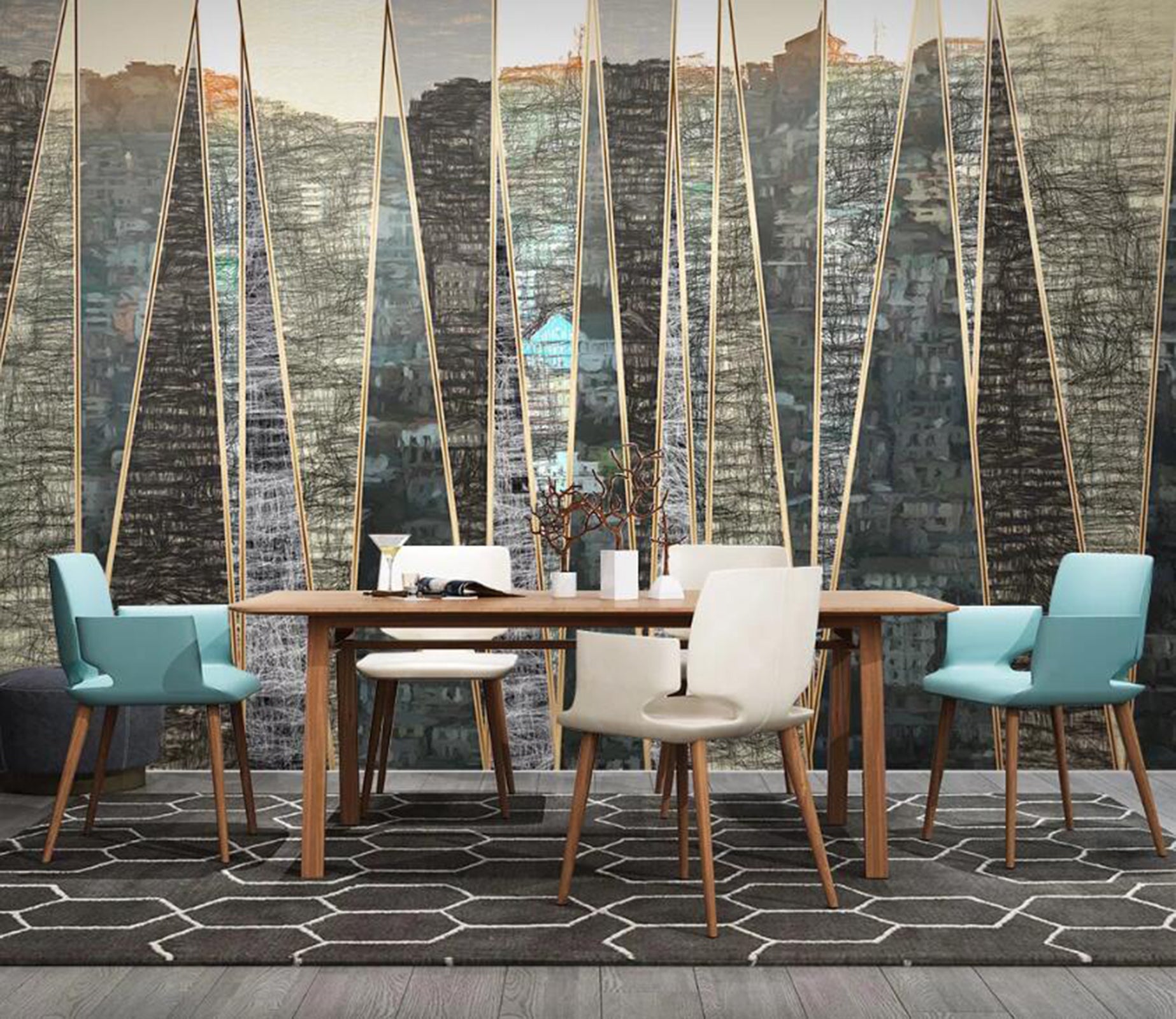 3D Geometric City WC81 Wall Murals Wallpaper AJ Wallpaper 2 