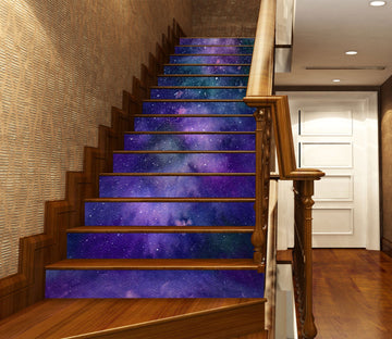 3D Purple Dazzling Galaxy 316 Stair Risers