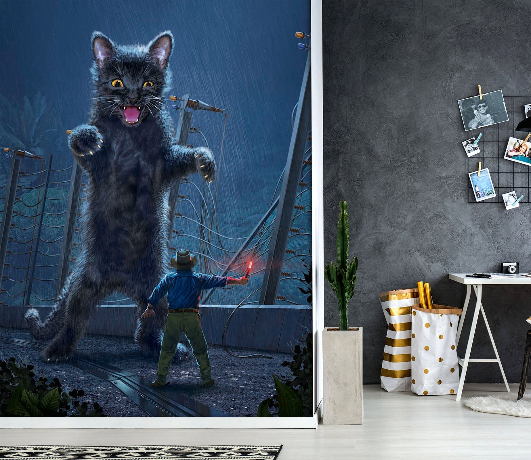 3D Jurassic Kitty 1525 Wall Murals Exclusive Designer Vincent Wallpaper AJ Wallpaper 