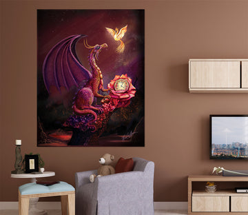 3D Flying Dragon 123 Rose Catherine Khan Wall Sticker