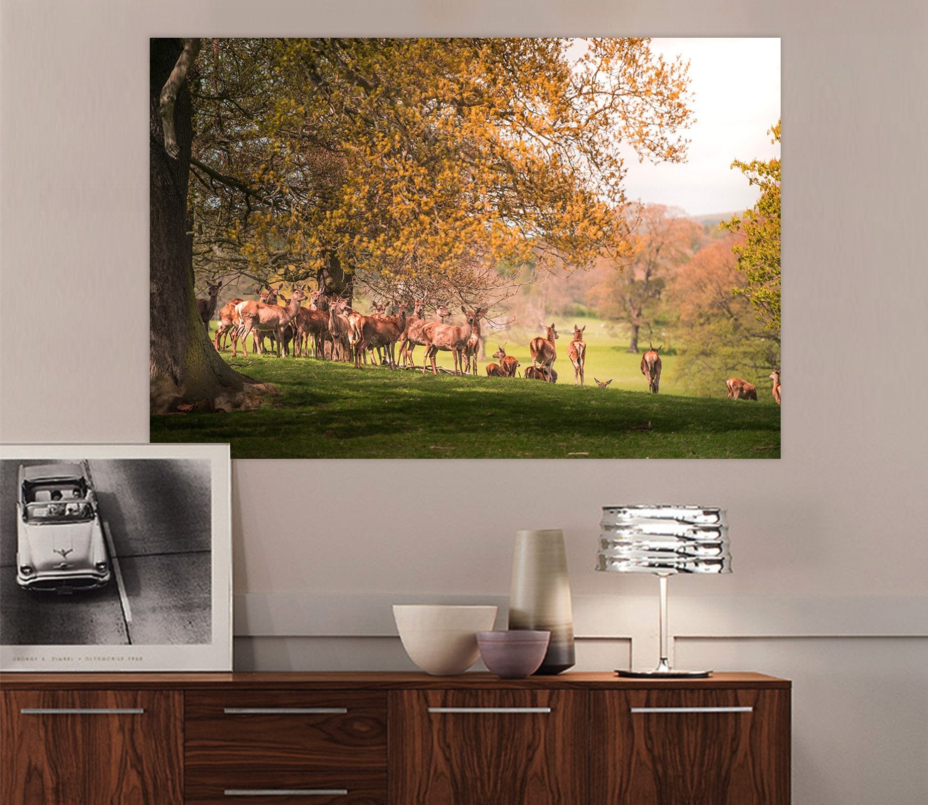 3D Wild Raindeer In Coutry Park In Autumn 130 Animal Wall Stickers Wallpaper AJ Wallpaper 2 