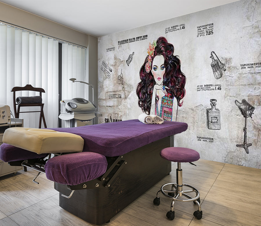 3D Flower Girl 1575 Wall Murals