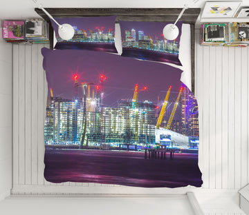 3D High-Rise Night Colored Lights 85135 Assaf Frank Bedding Bed Pillowcases Quilt