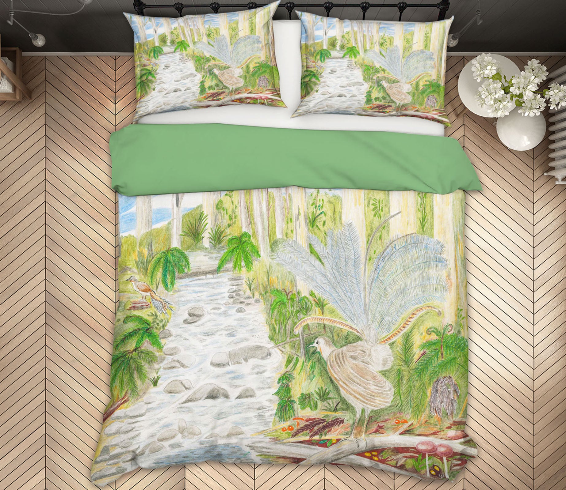 3D Forest Path 031 Michael Sewell Bedding Bed Pillowcases Quilt