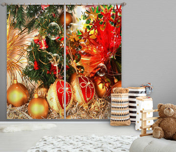 3D Golden Pendant 53083 Christmas Curtains Drapes Xmas