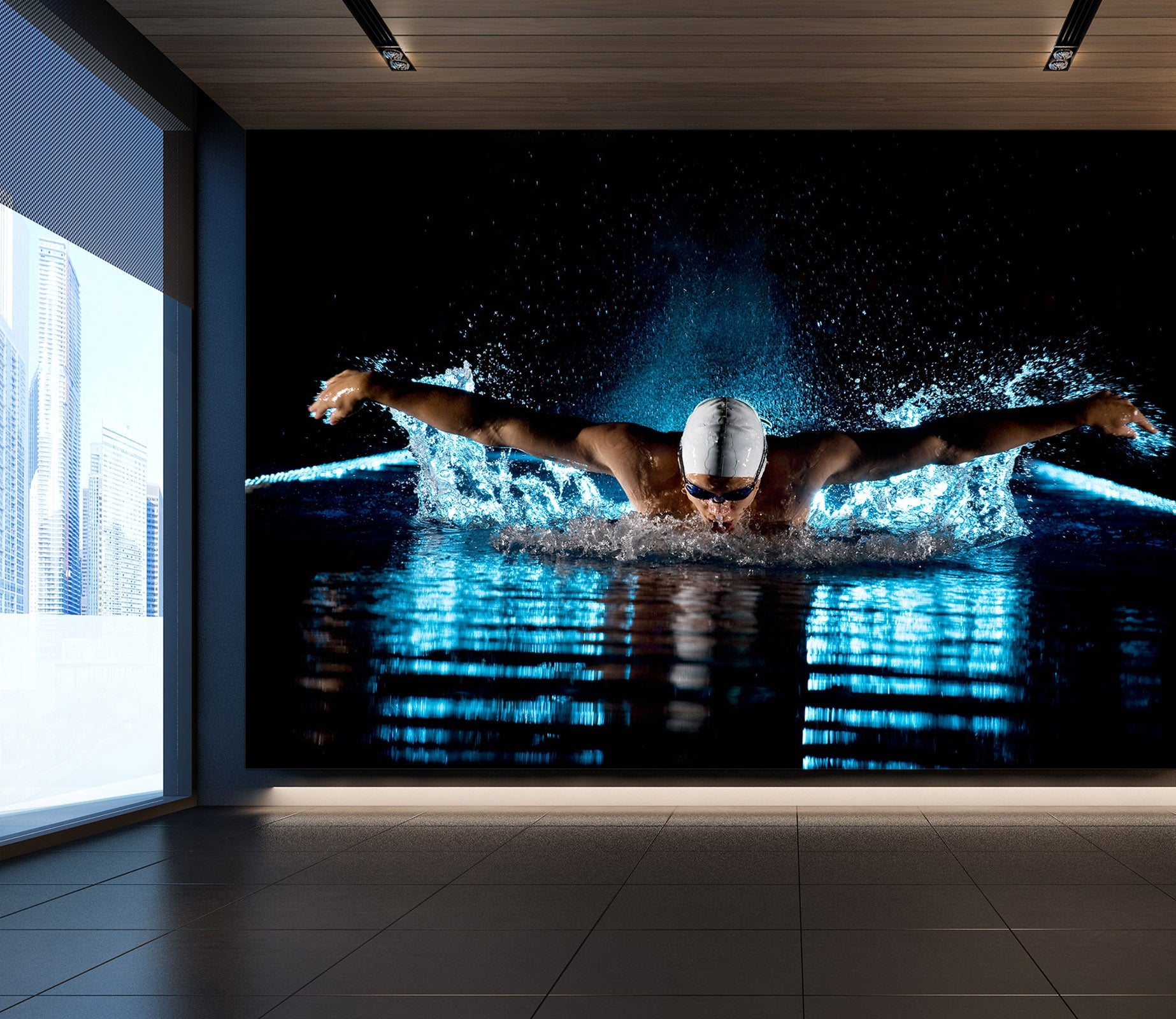 3D Swimming 055 Wall Murals Wallpaper AJ Wallpaper 2 