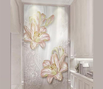 3D White Flowers 086 Wall Murals Wallpaper AJ Wallpaper 