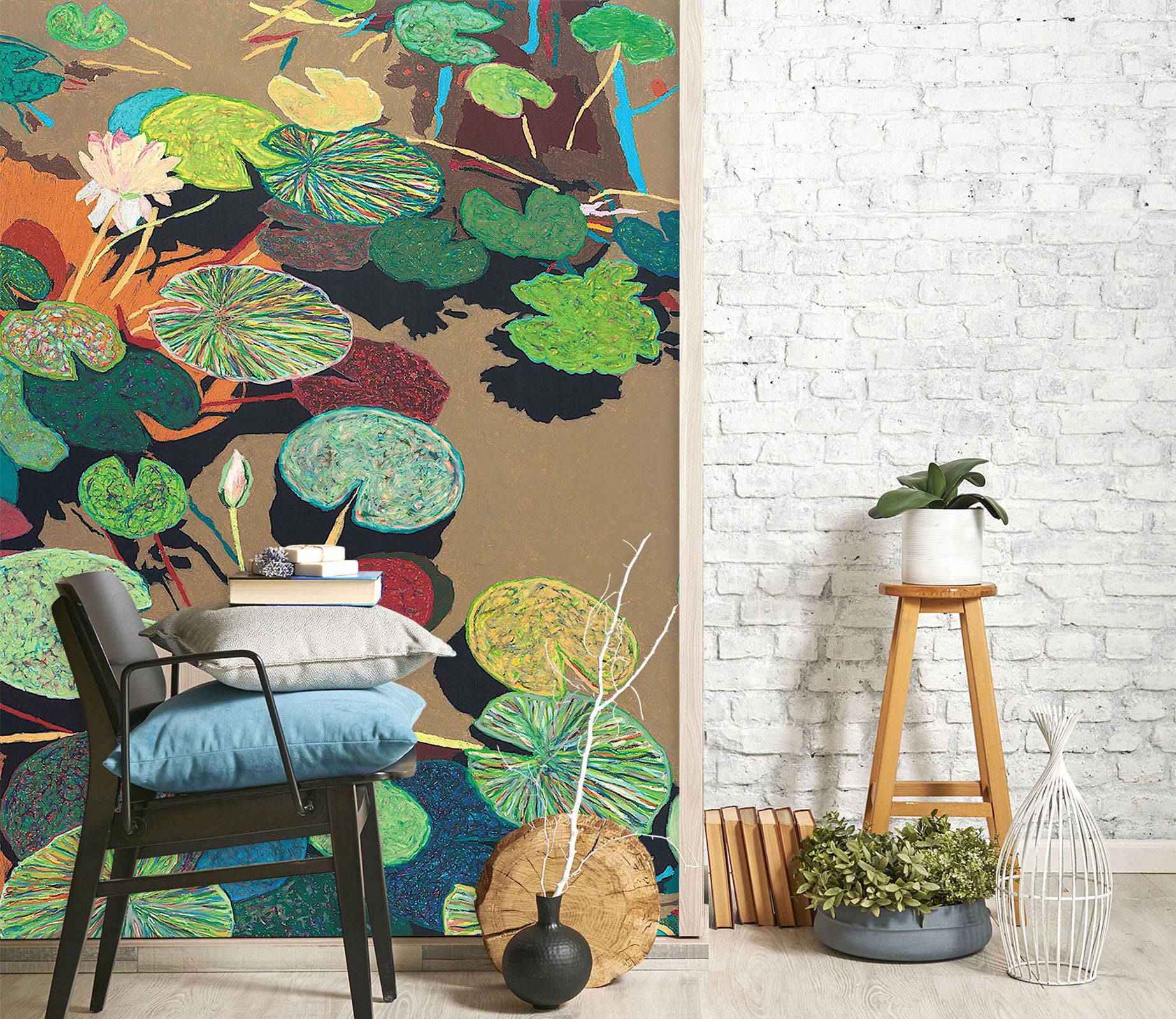 3D Summer Pond 284 Allan P. Friedlander Wall Mural Wall Murals