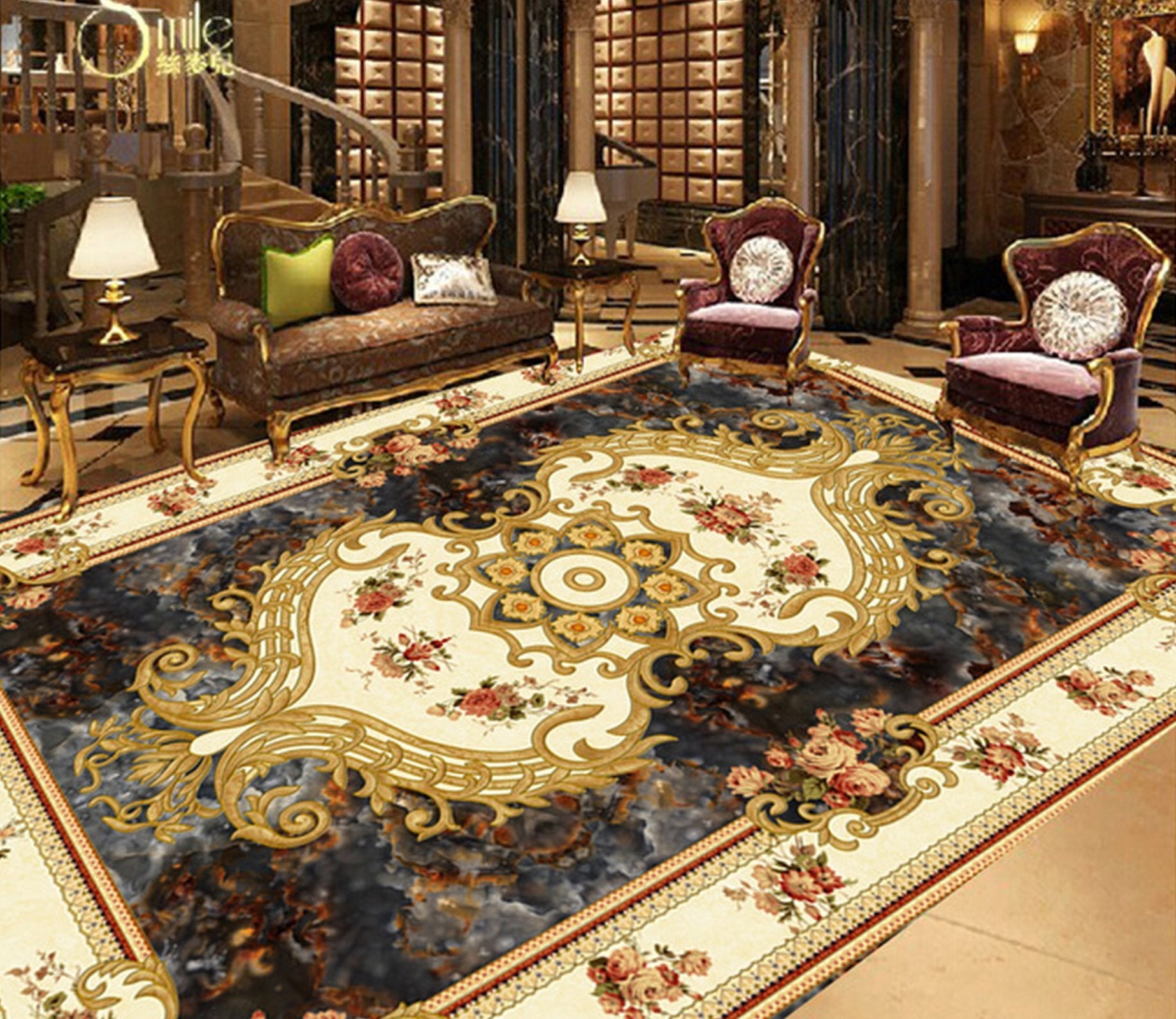 3D Religious Pattern WG006 Floor Mural Wallpaper AJ Wallpaper 2 