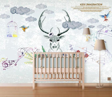 3D Deer Head 475 Wall Murals Wallpaper AJ Wallpaper 2 