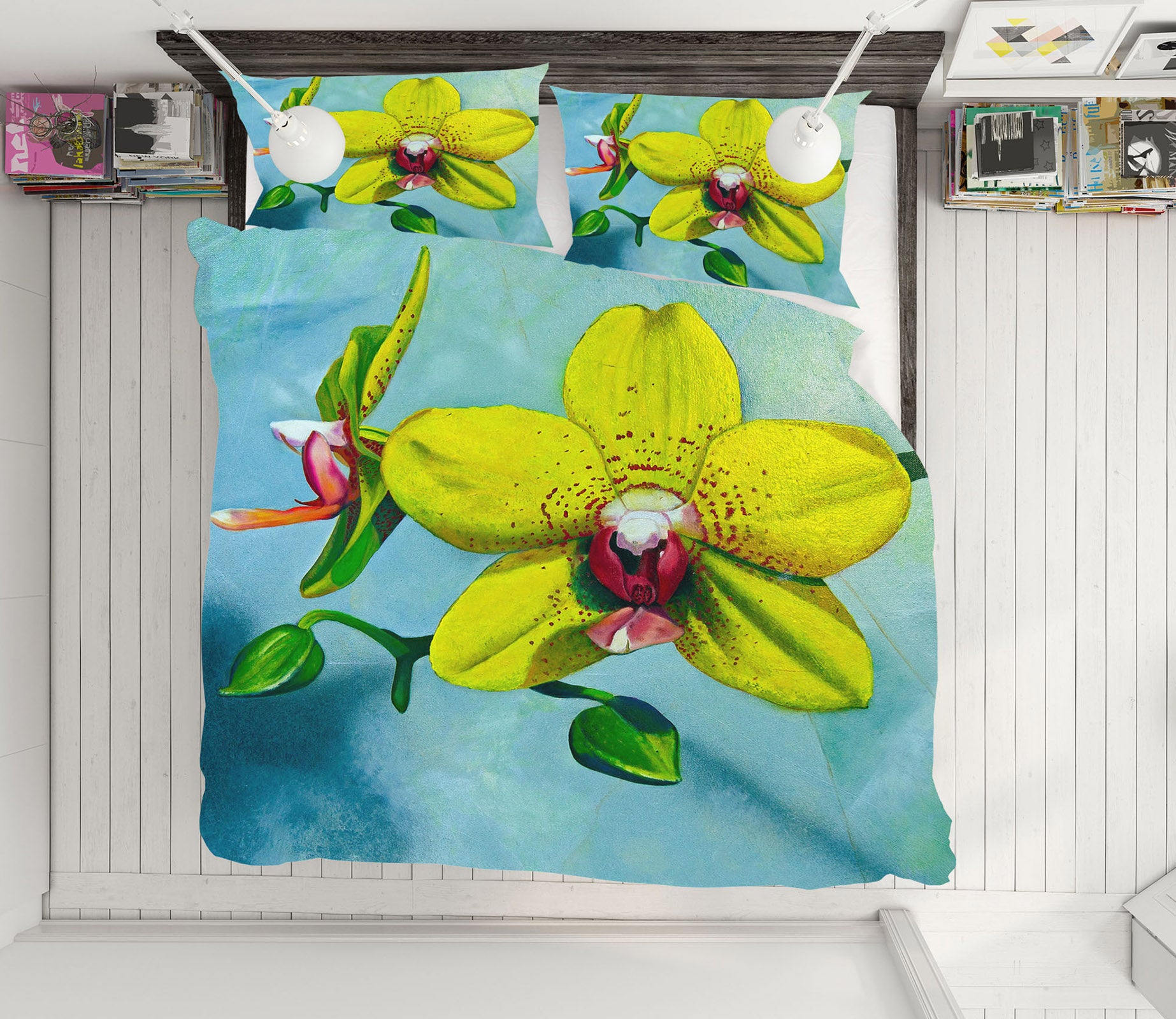 3D Yellow Flower 11071 Matthew Holden Bates Bedding Bed Pillowcases Quilt