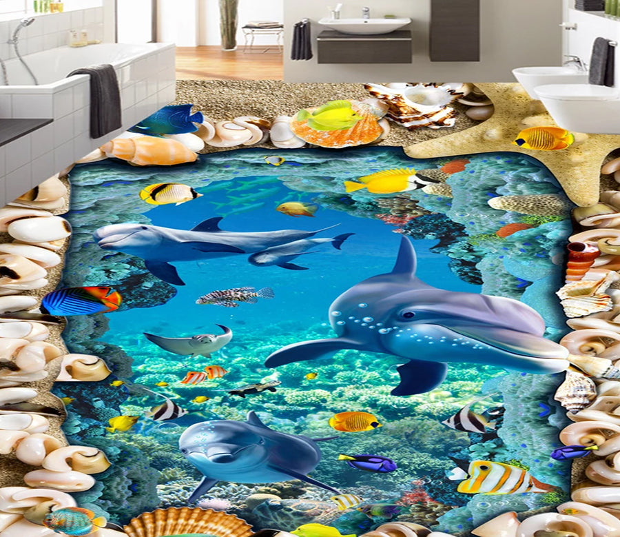 3D Ocean World 604 Floor Mural  Wallpaper Murals Rug & Mat Print Epoxy waterproof bath floor