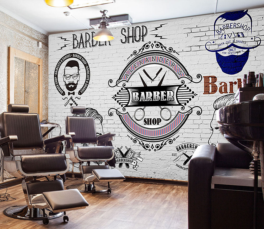 3D Cut Hair 1452 Barber Shop Wall Murals