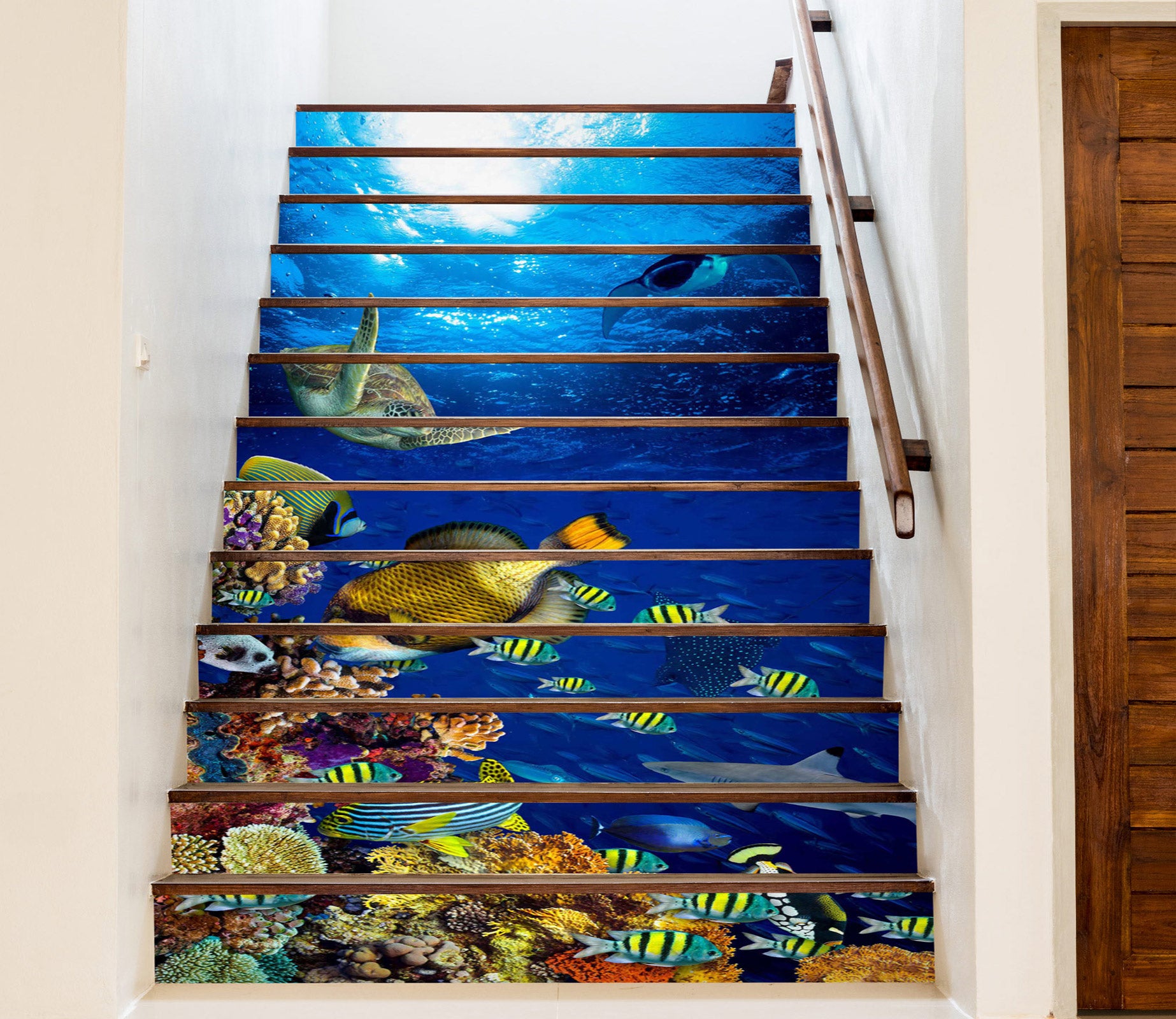 3D Beautiful Creatures Under The Sea 345 Stair Risers