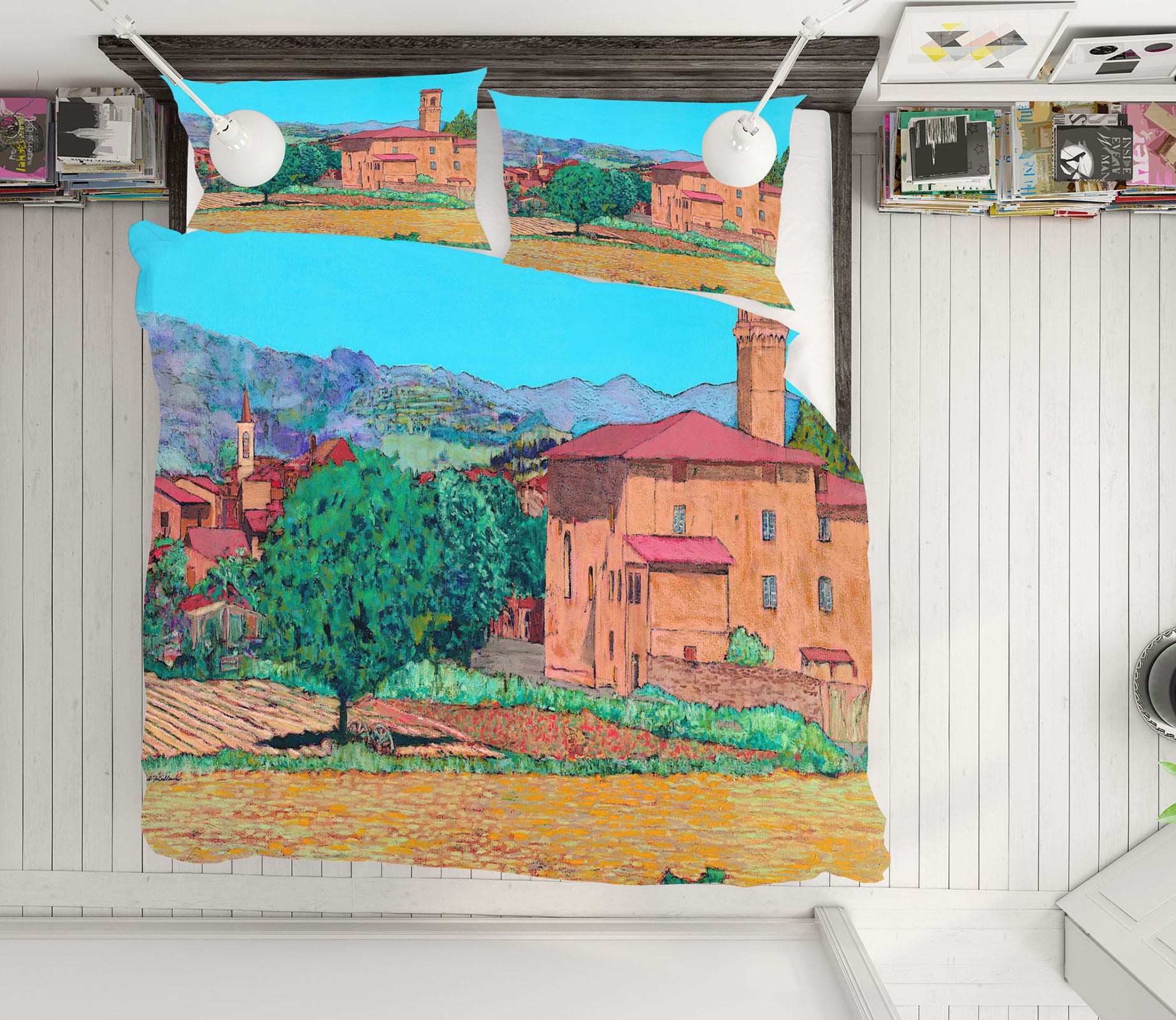 3D Tuscan Farm Village 1177 Allan P. Friedlander Bedding Bed Pillowcases Quilt