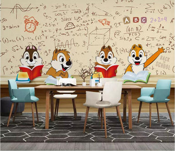 3D Animal Reading WC01 Wall Murals Wallpaper AJ Wallpaper 2 