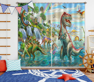 3D Giant Dinosaur 058 Adrian Chesterman Curtain Curtains Drapes