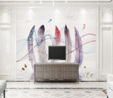 3D Five Gorgeous Feathers 2364 Wall Murals