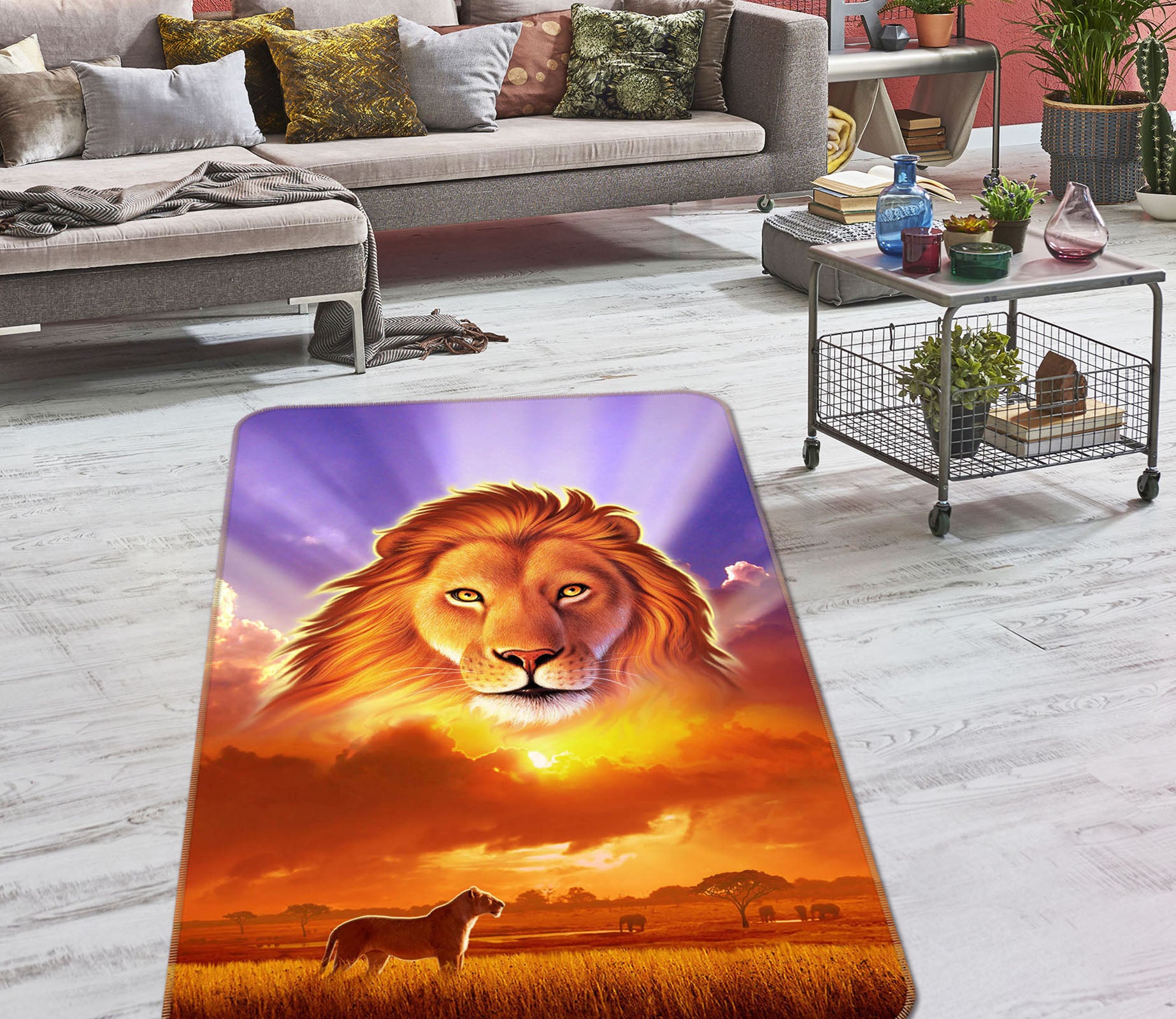 3D Lion King 1007 Jerry LoFaro Rug Non Slip Rug Mat
