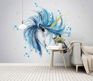 3D Blue Horse WG041 Wall Murals